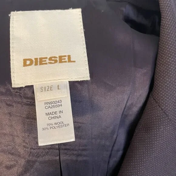 Diesel Jacket Women LG Plum Wool Biker Y2K Grunge Whimsigoth Festival Cosplay - Picture 10 of 11